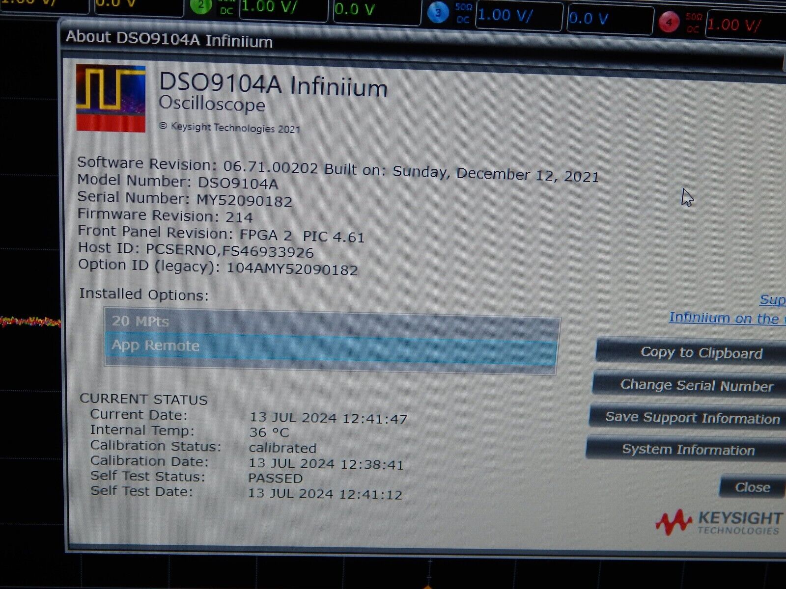 Agilent DSO9104A 1 GHz 20GS/s Oscilloscope Agilent DSO9104A 1 GHz 20GS/s Oscilloscope
